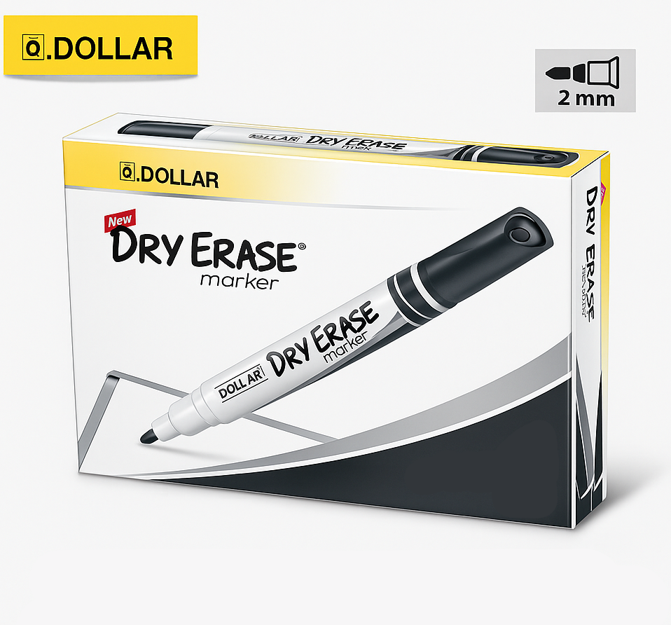 Dollar Round Tip Dry Erase Board Marker 2mm Box
