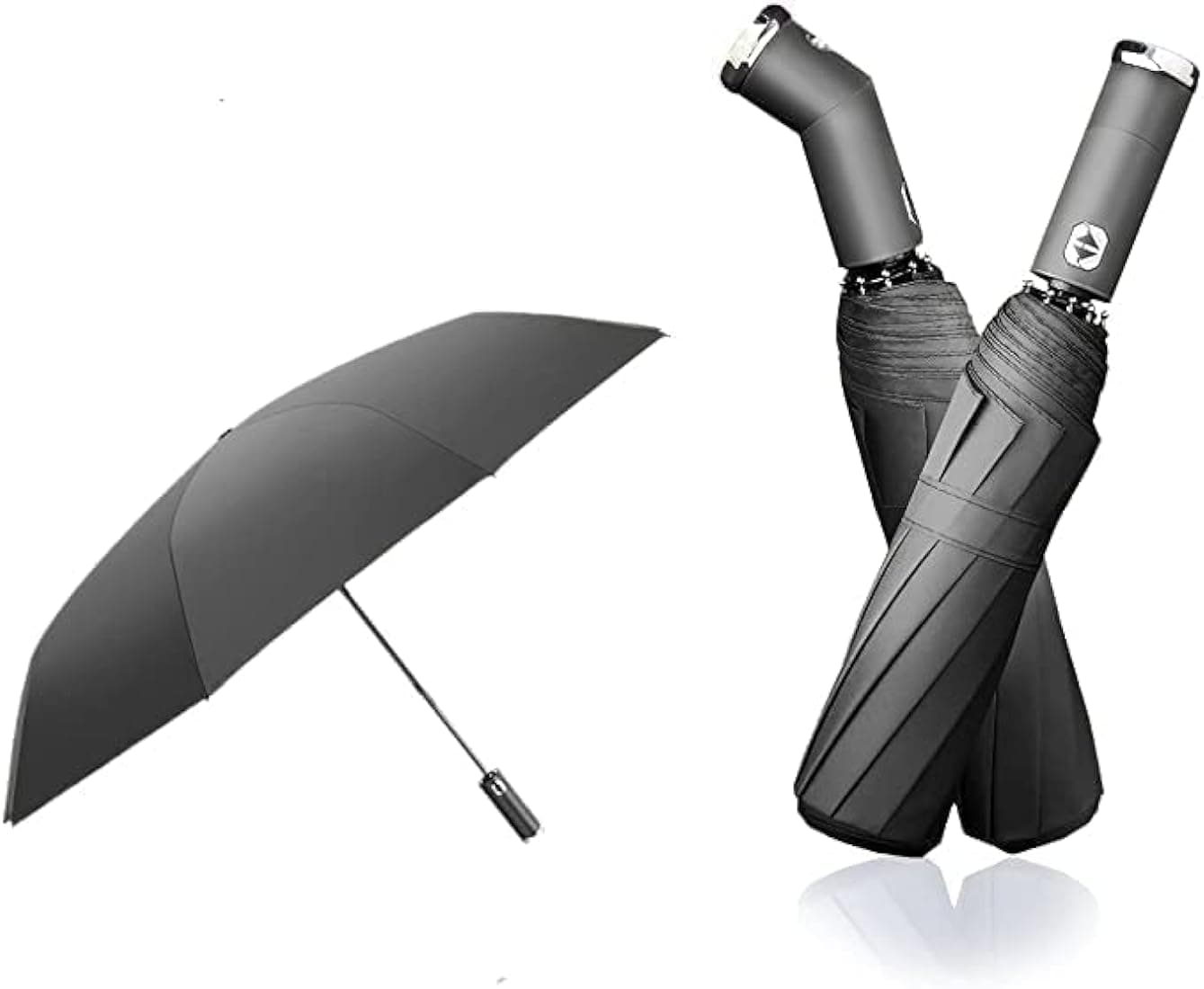 Automatic Folding Umbrella With LED Light Portable Sunny Rainy Umbrellas With Flashlight Windproof LED Torch Umbrella