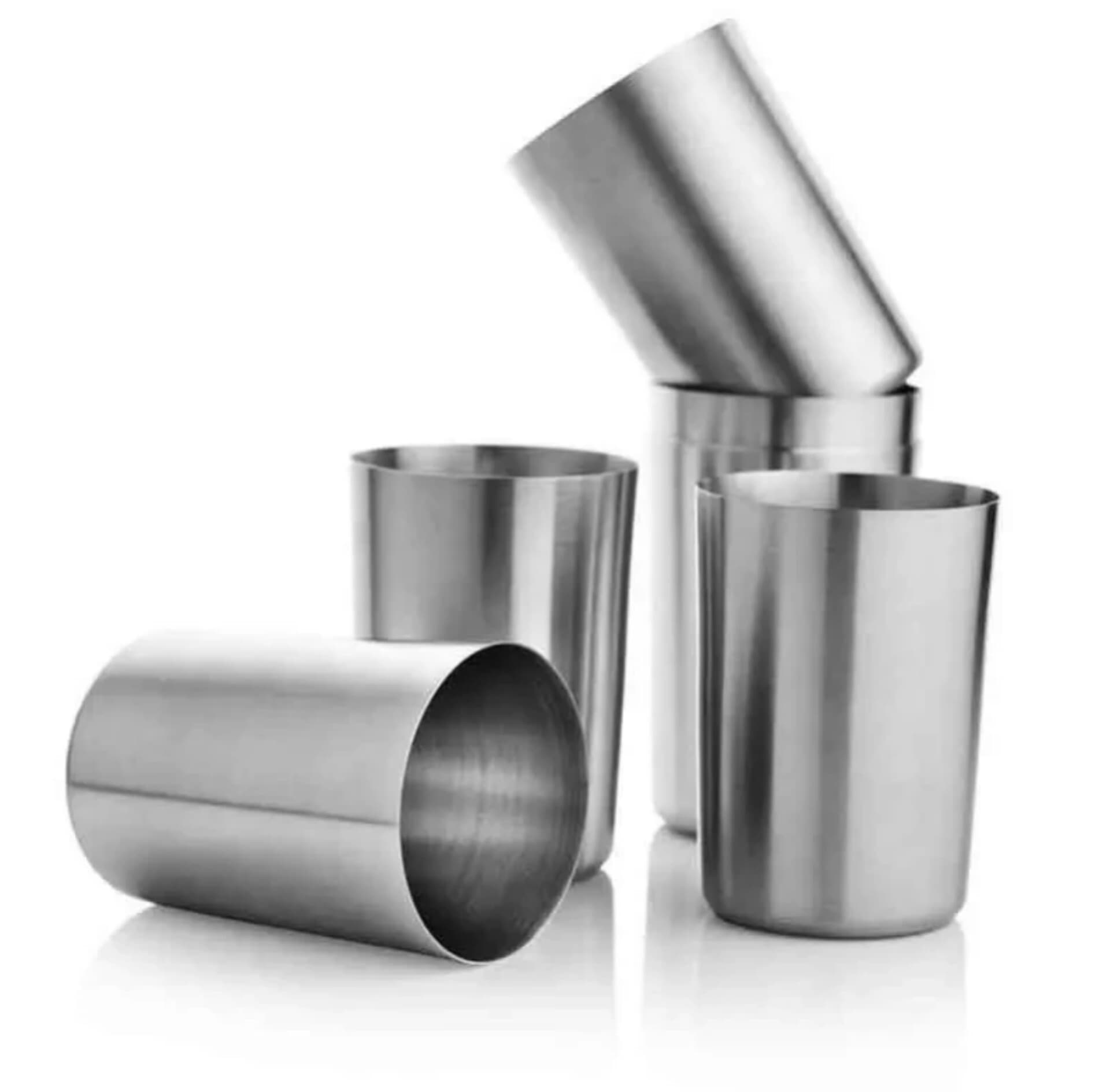 Pack Of 6 Stainless Steel Glass Drinking Water Glass Long Lasting