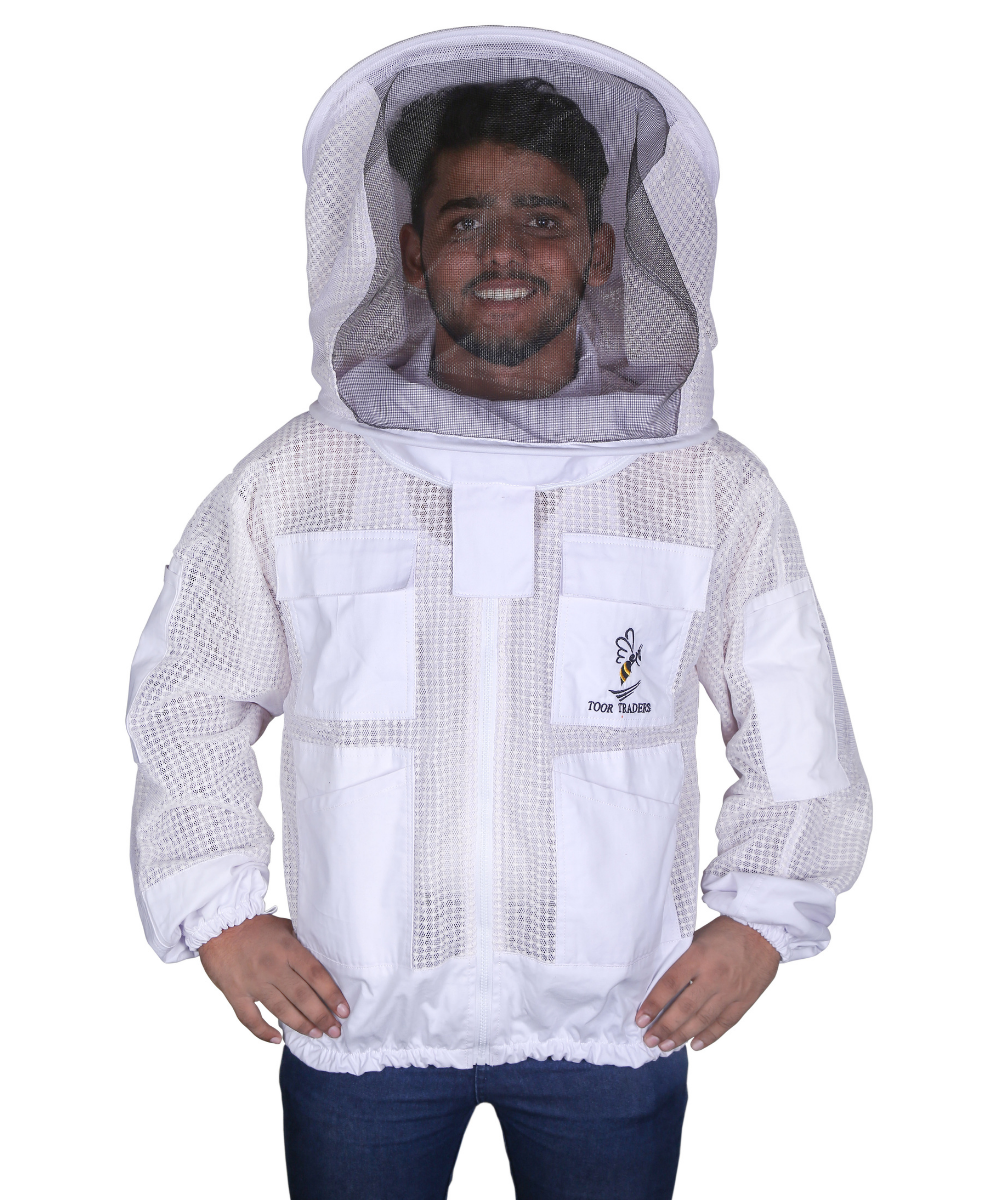 3 Layer Ultra Breeze Ventilated Beekeeping Jacket with Round Veil for Men & Women Honey Bee Beekeepers