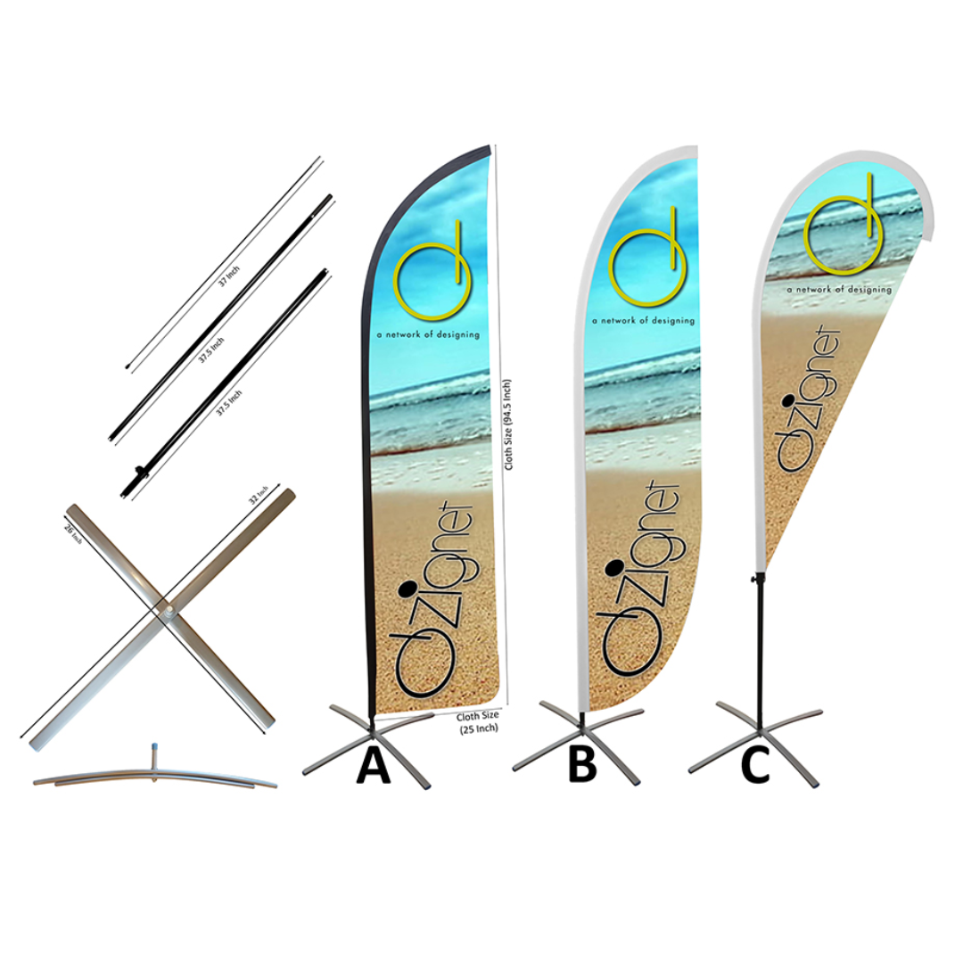 Customized Beach Stands With Flag (Without Printing)