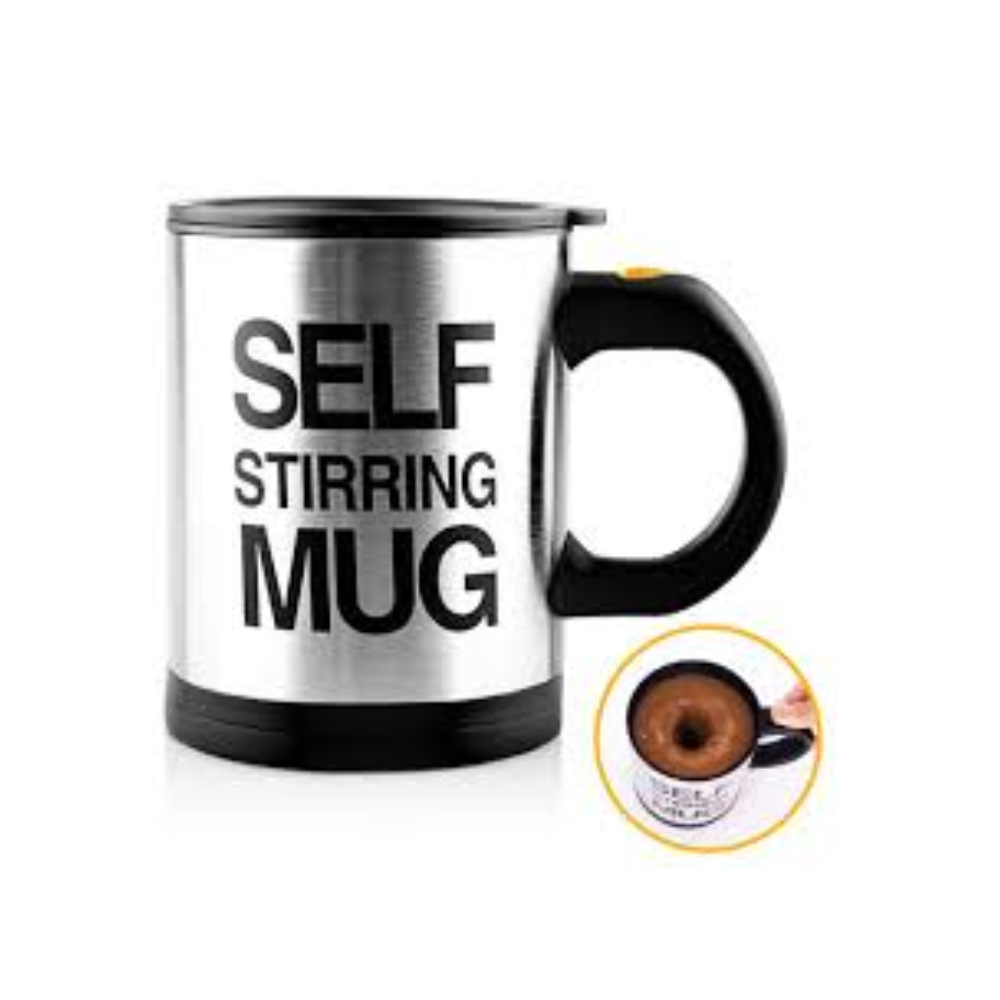 350ml Stainless Steel Self-Stirring Mug – Auto Mixing Drink Cup for Tea and Coffee _Model H-220