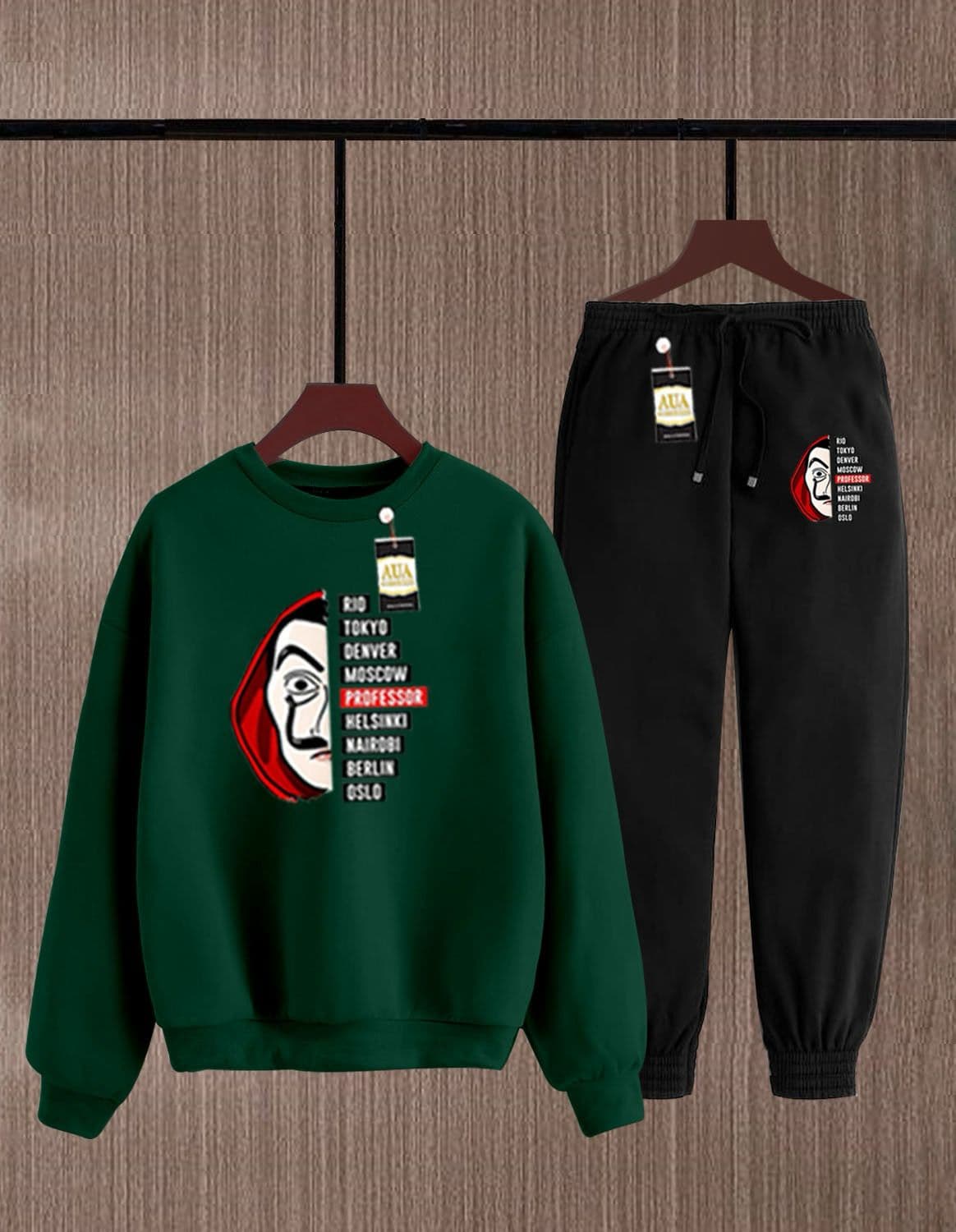 Men's Fleece Tracksuit for Winter Comfortable Sweatshirt & Trouser Set