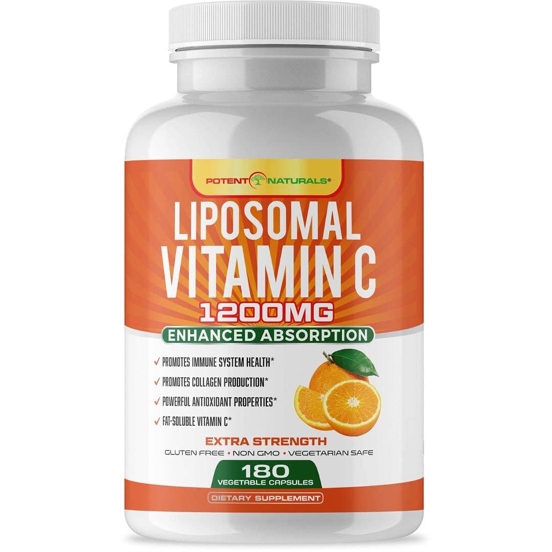 Liposomal Vitamin C Dietary Supplement 1200 mg - 180 Vegetable Capsules