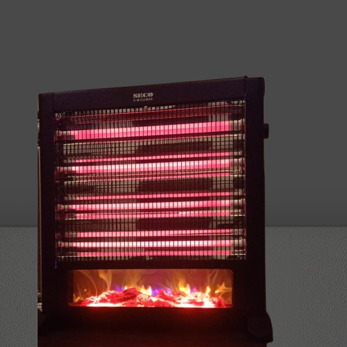 SECO Stylish Electric Room Heater with 4 Rods & Fireplace Effect