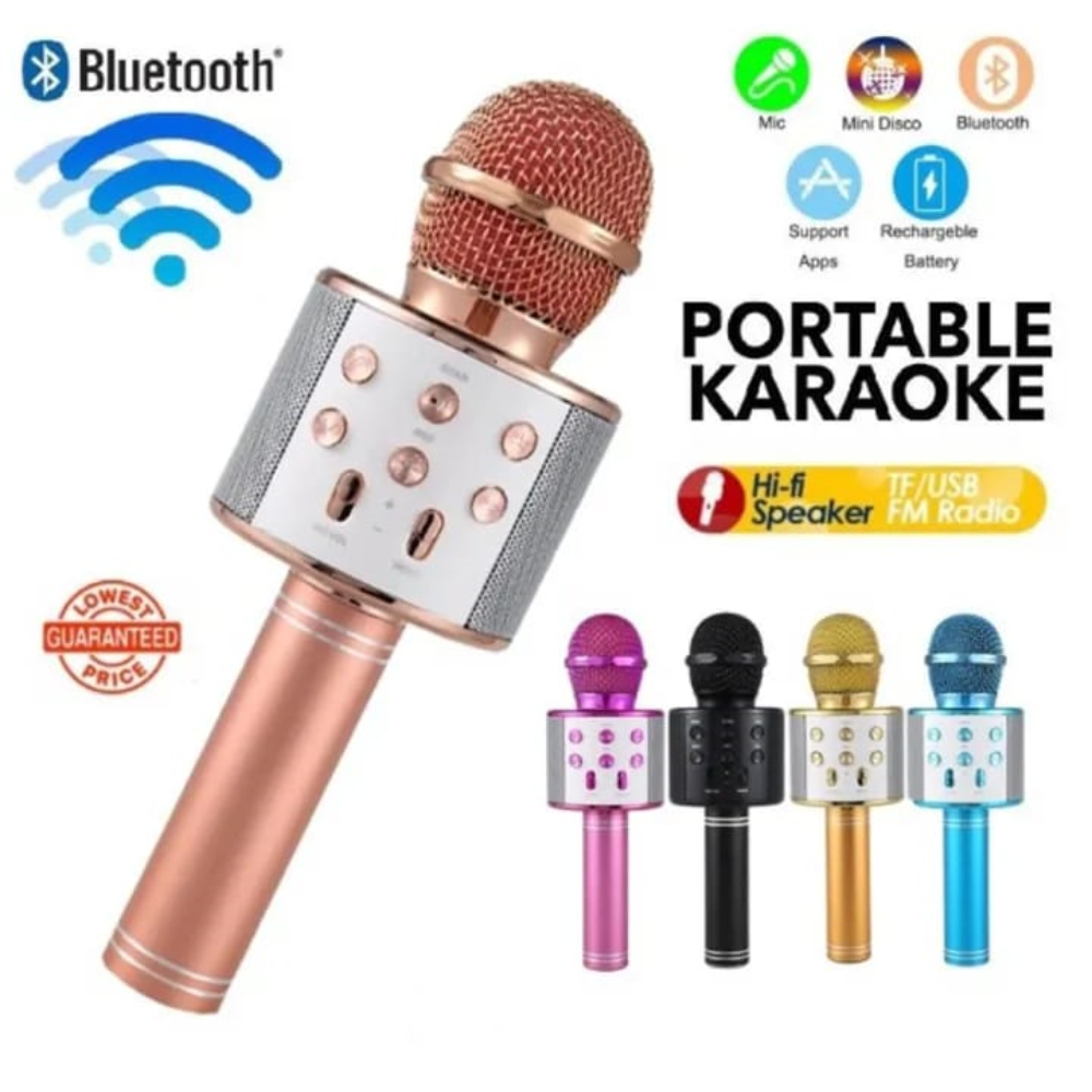 Karaoke Bluetooth Wireless Microphone with Speaker & Magic Voices
