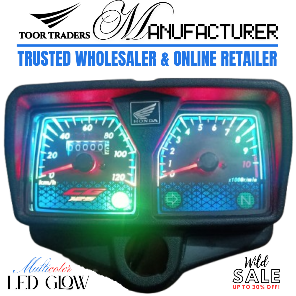 Multicolor LED Backlit Glow Motorcycle Speedometer for Honda CG-125CC Bike