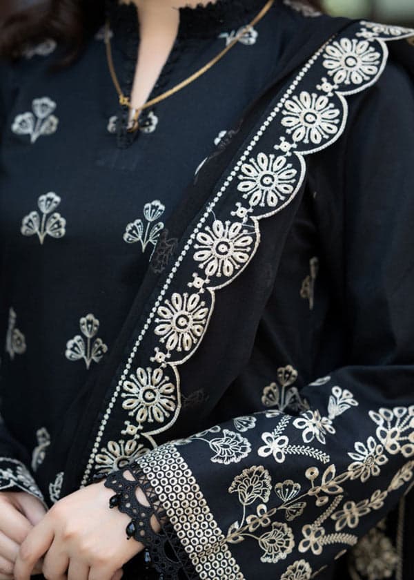 Black Elegance Embroidered 3-Piece Set